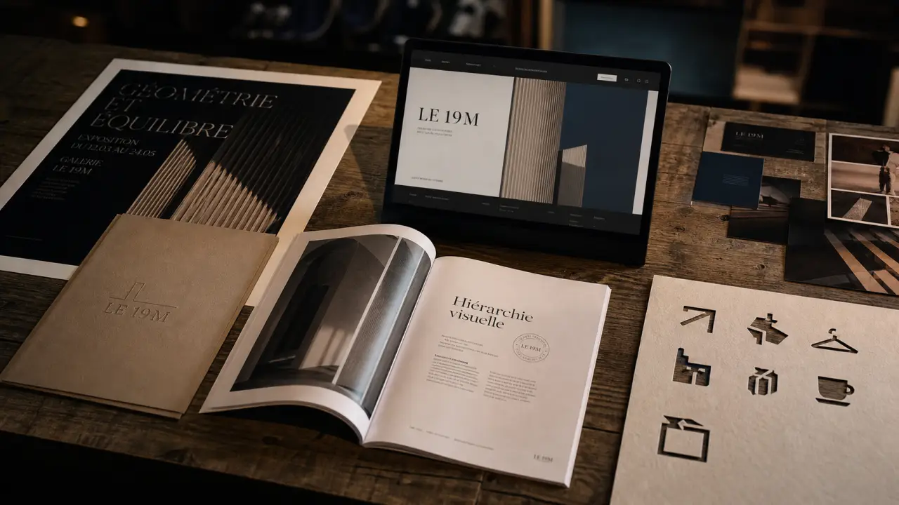 Communication graphique : maquettes couleurs et typographies pour hiérarchie visuelle