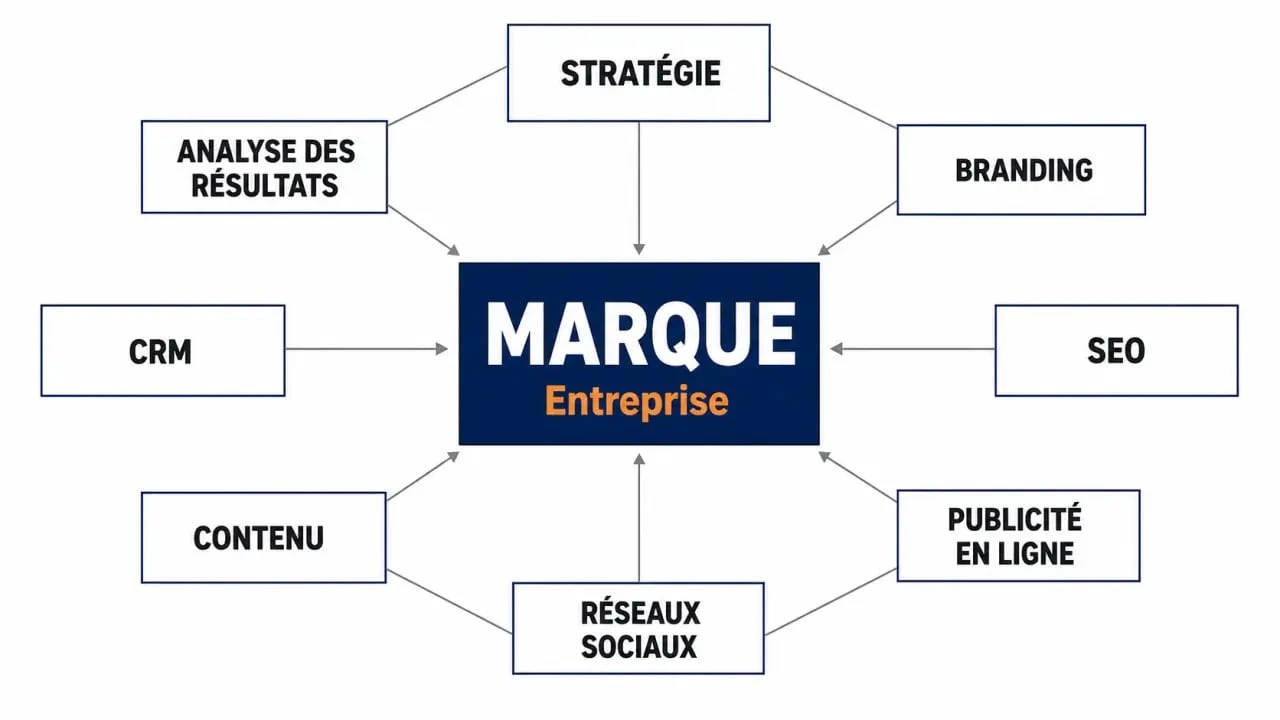 Agence marketing 360 : schéma éditorial des services et leviers autour d’une marque