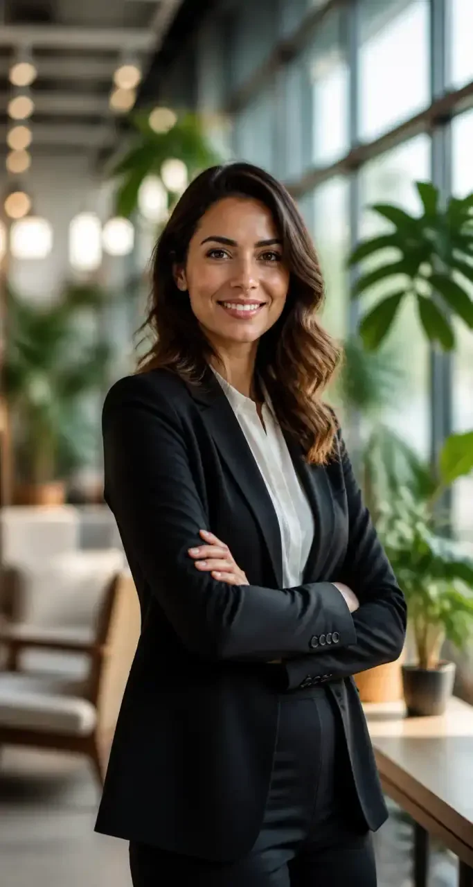 Femme d'affaires travaillant sur sa communication digitale en espace de coworking
