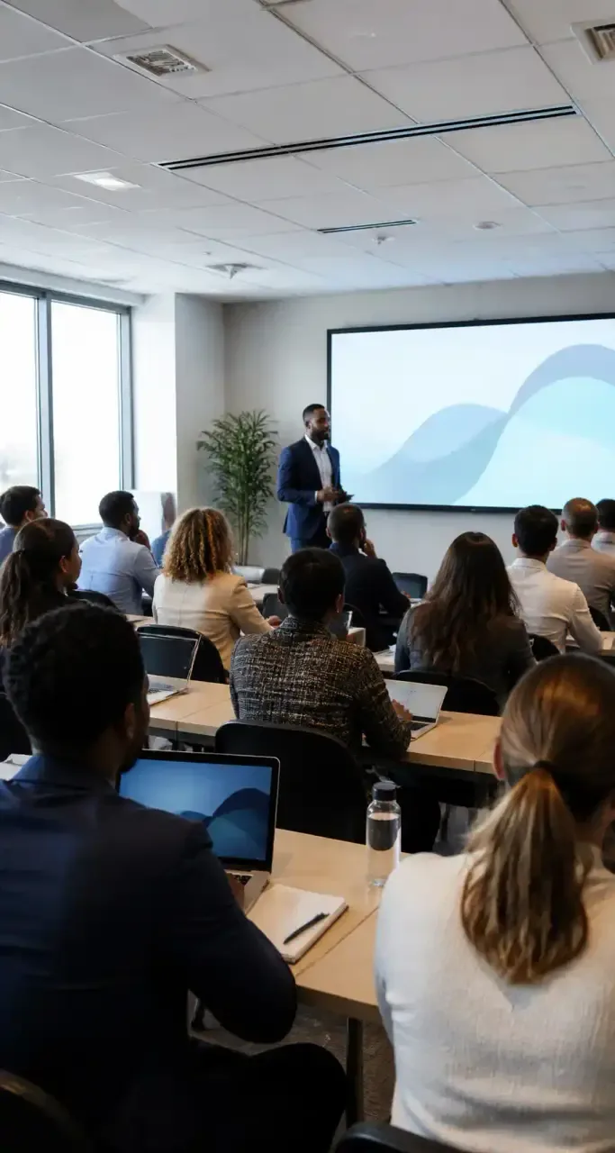 Salle d'apprentissage dediee a la formation professionnelle numerique