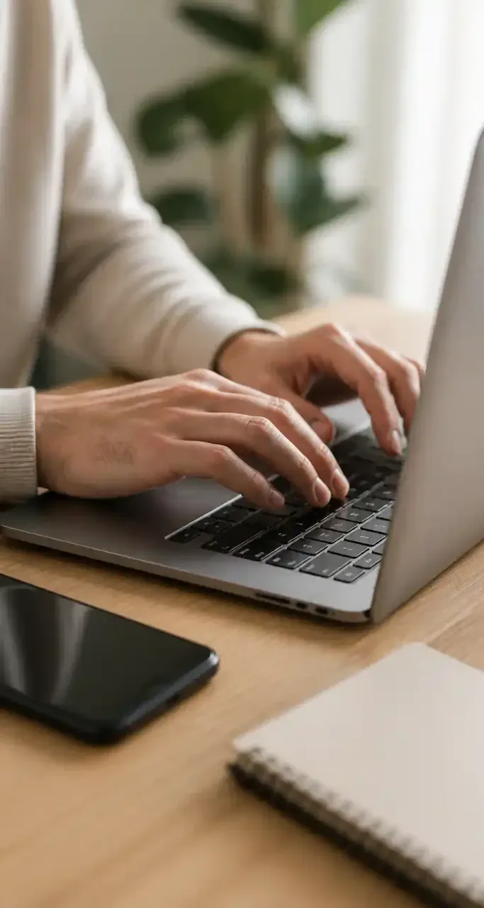 Professionnel du numerique au travail sur ordinateur dans un bureau