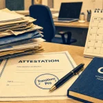 Demission creation entreprise avec CEP et validation préalable, attestations Transition Pro sur bureau