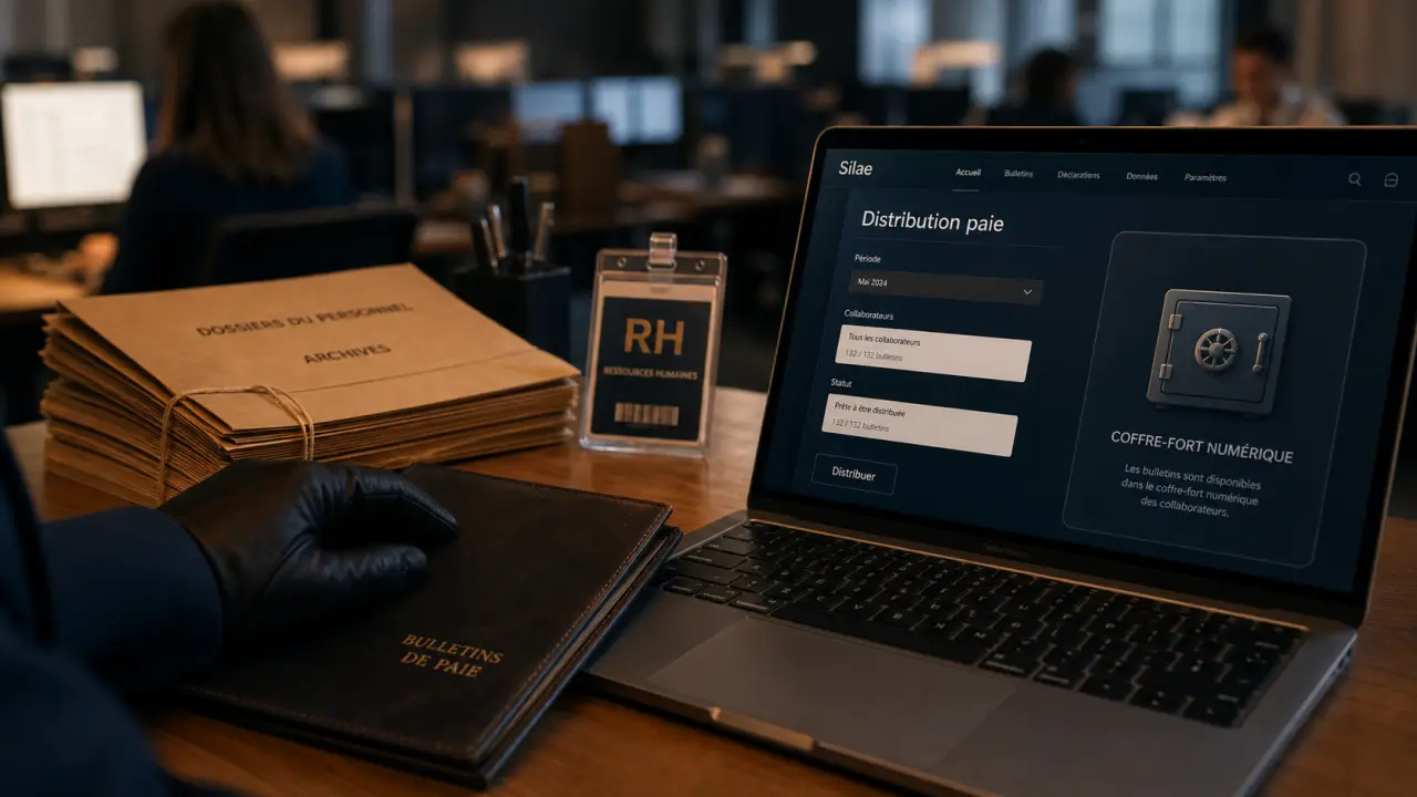 Logiciel distribution de paie : coffre-fort numérique pour bulletins RH