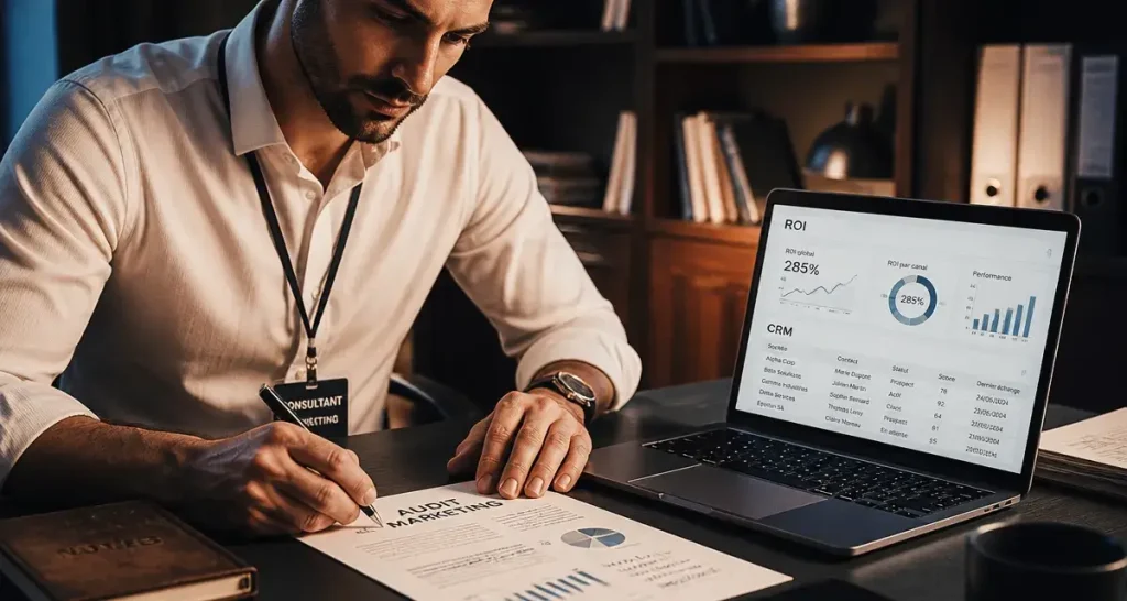 Consultation marketing : consultant en audit ROI et graphiques CRM