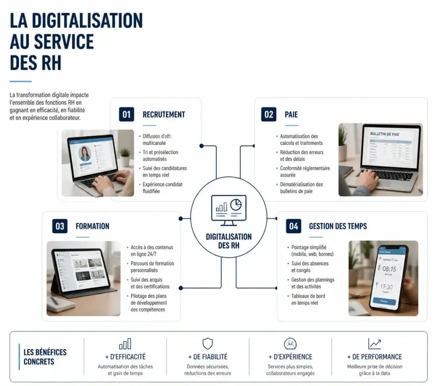 Les fonctions RH concernées par la digitalisation et l'automatisation des processus