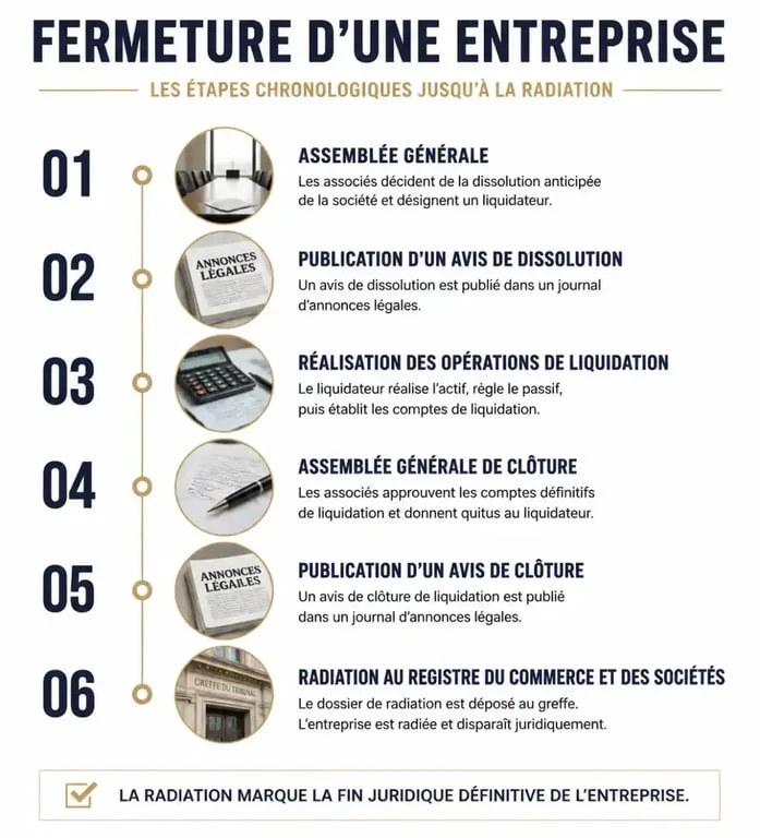 Processus de fermeture d'une entreprise : étapes clés pour fermer une entreprise du jour au lendemain ou de manière organisée