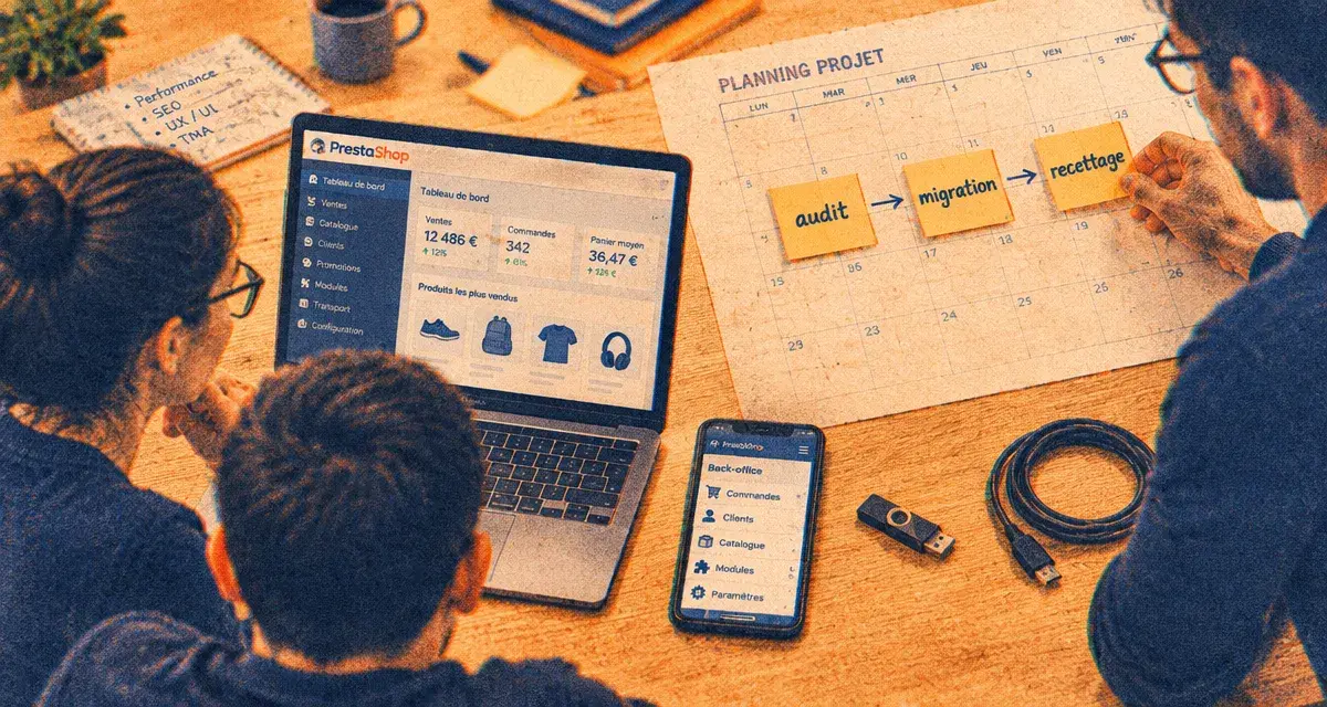 Agence web prestashop : audit, migration et recettage sécurisé