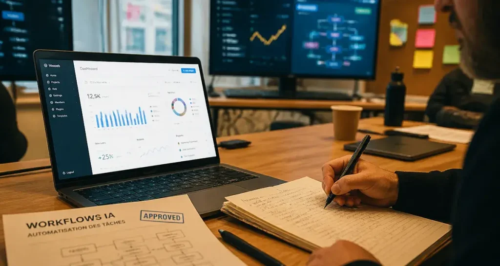 Formation automatisation IA en entreprise, tableau de bord no-code