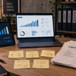 Logiciel entreprise sur mesure : tableau de bord ROI sur bureau